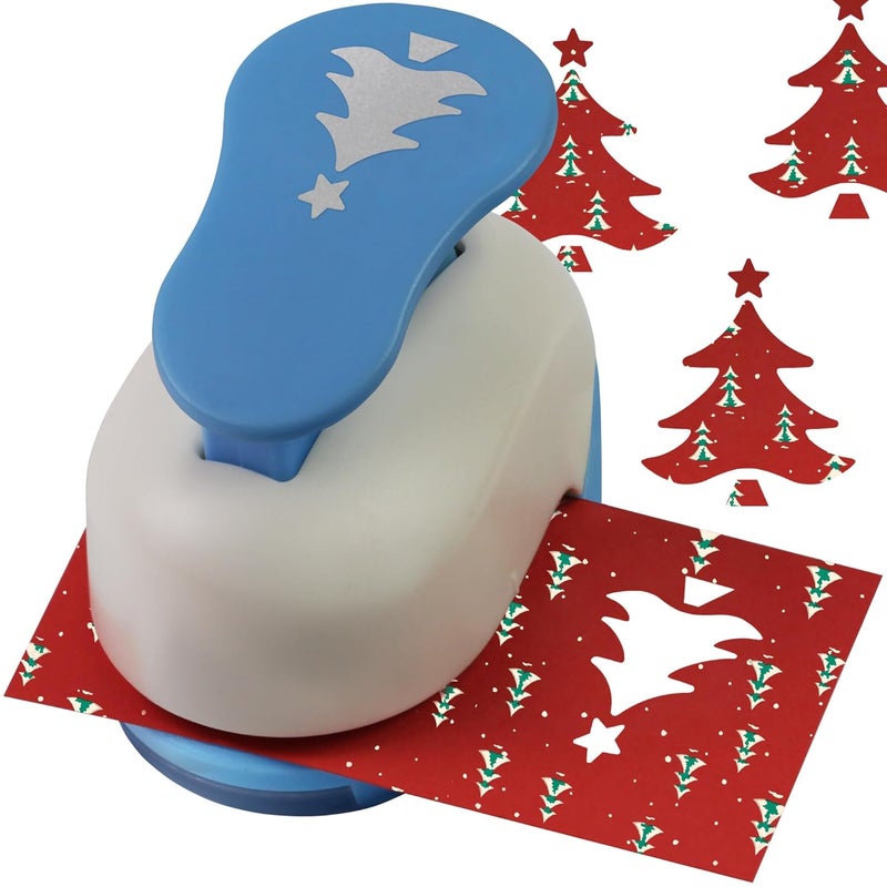 ECOHU Christmas Tree Punch for Craft 1-Inch, Paper Punch Pine Tree for Christmas, Tool Snowflakes Punch for Scrapbook, Gifts, Festival Cards, Decorations, DIY Arts - Image 1